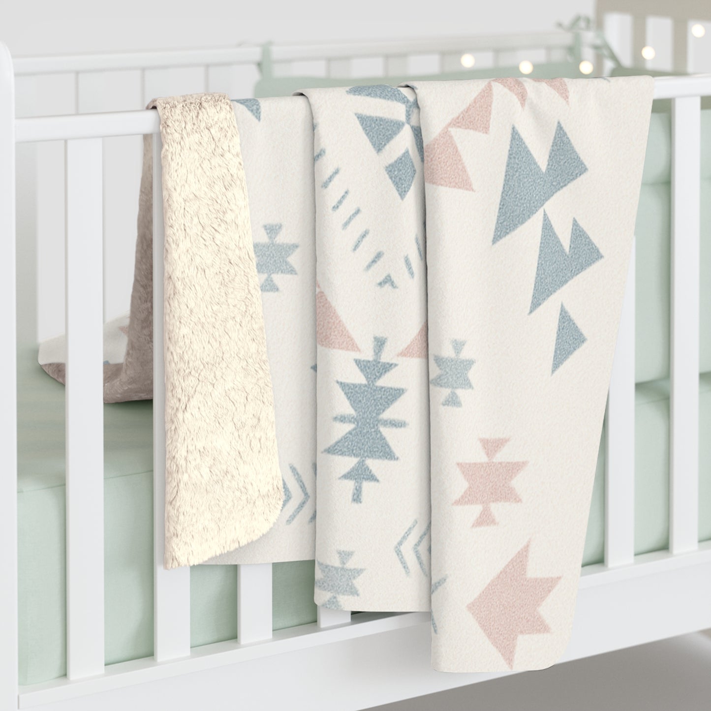 Stella Sherpa Fleece Blanket - Modern Tribal Design, Perfect for Home Decor, Gift for Him/Her, Winter Warmth, Beach Blanket