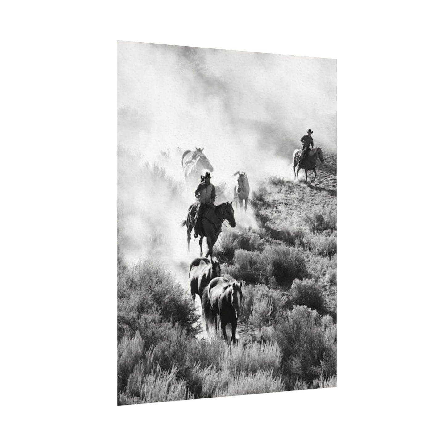 The Dusty Range – Western Textured Watercolor Matte Posters