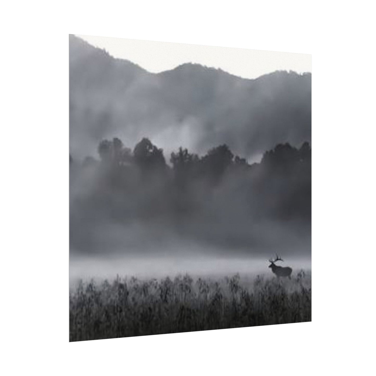 Foggy High Country– Western Textured Watercolor Matte Posters