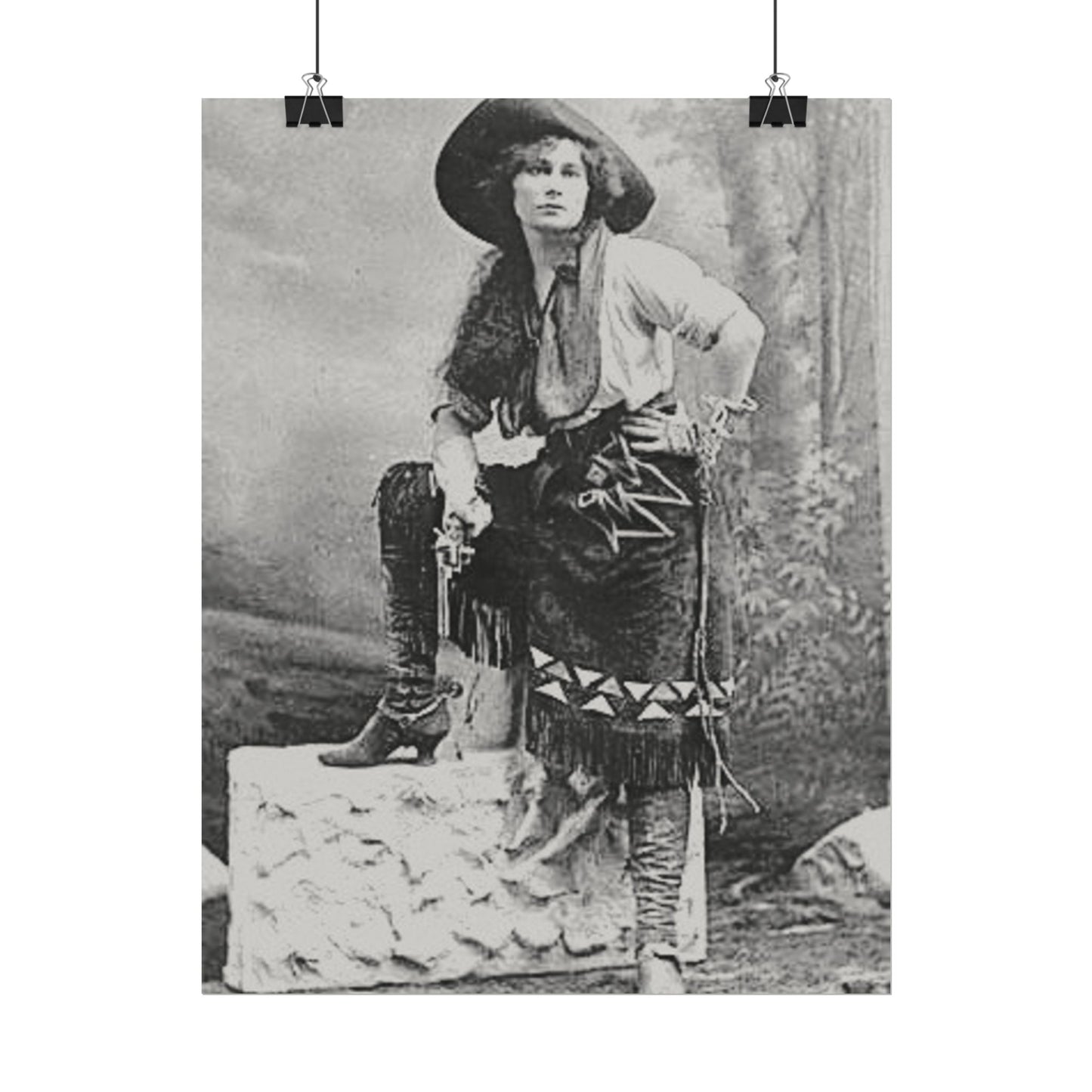 Wild Frontier Rose– Western Textured Watercolor Matte Posters