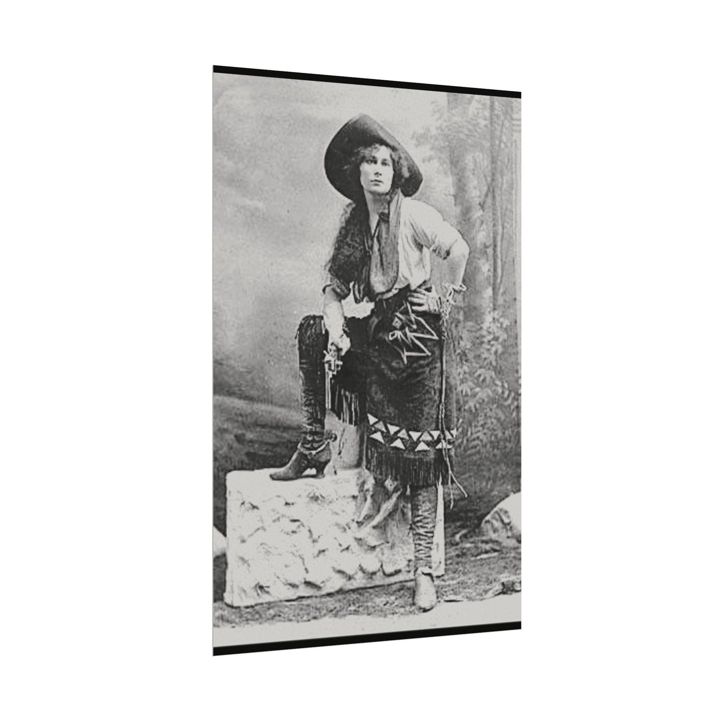 Wild Frontier Rose– Western Textured Watercolor Matte Posters