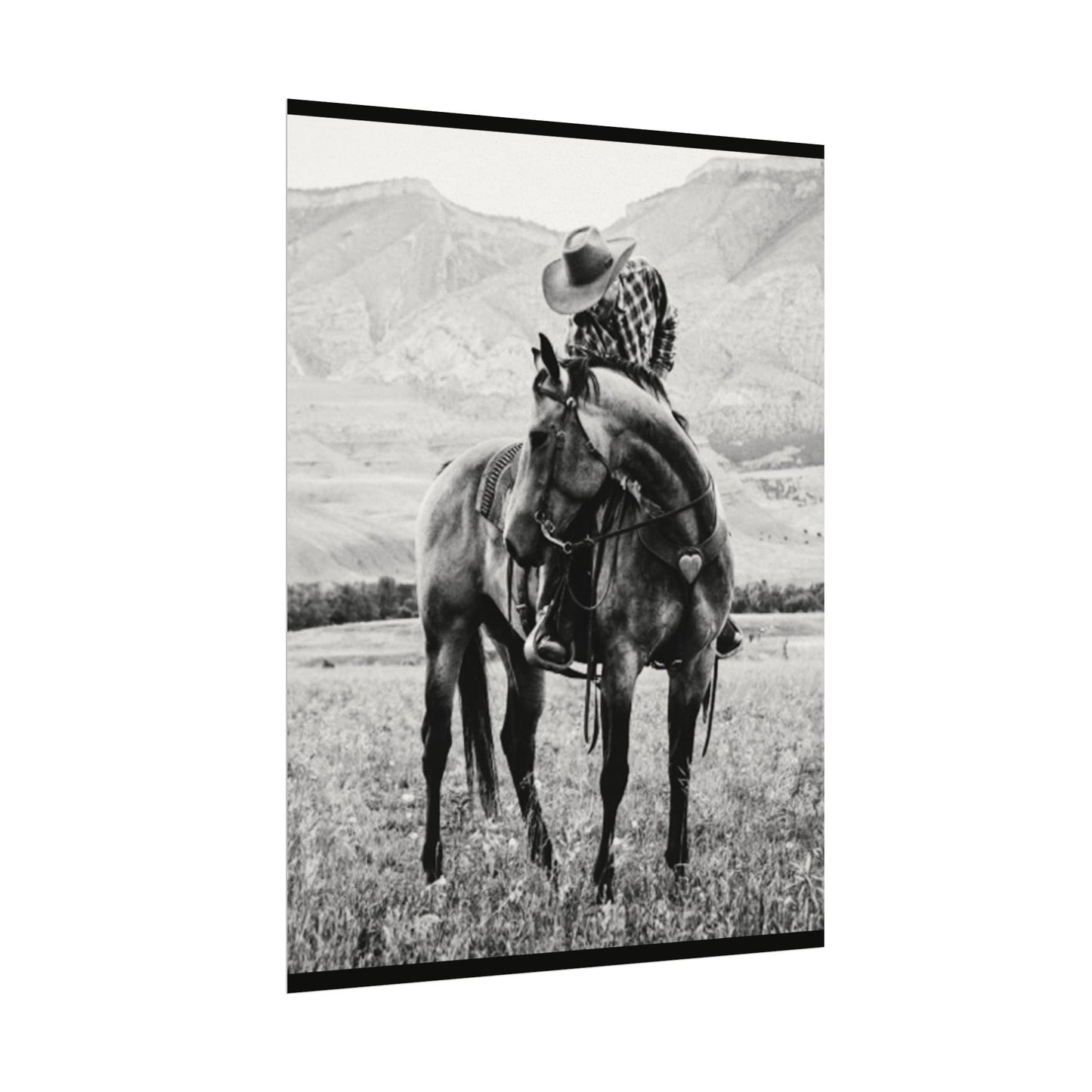 Love In The Saddle – Western Textured Watercolor Matte Posters