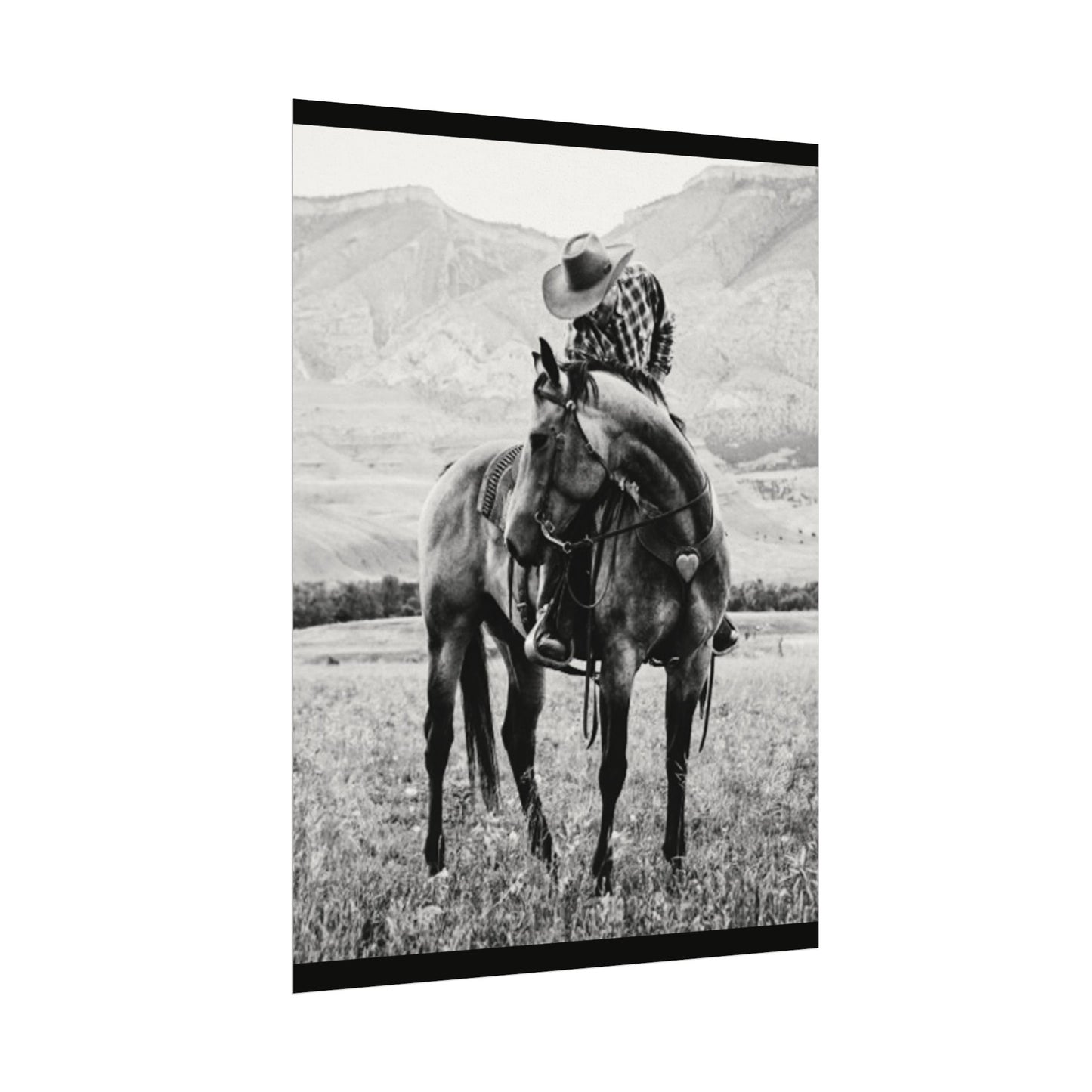 Love In The Saddle – Western Textured Watercolor Matte Posters