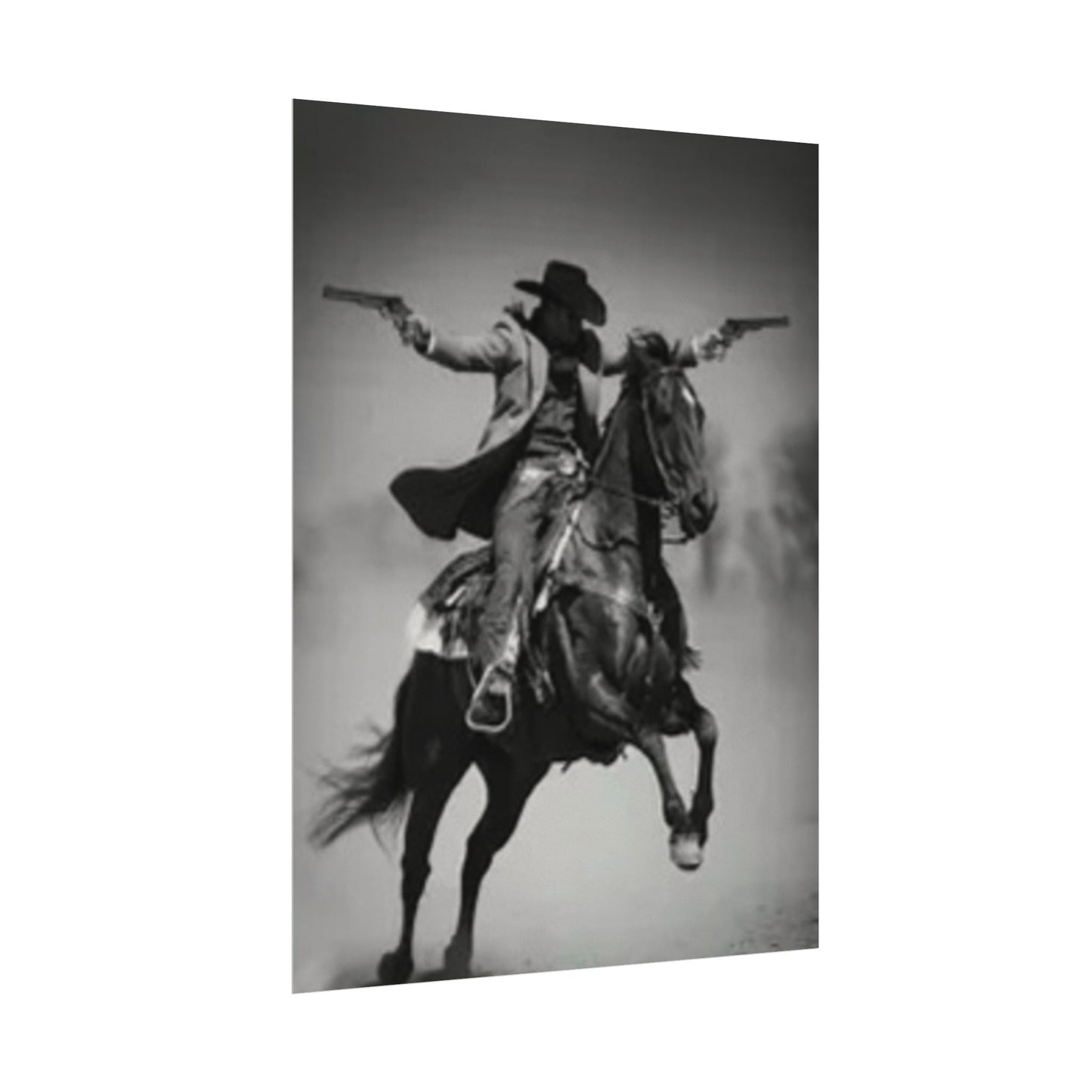 Smoke & Spurs – Western Textured Watercolor Matte Posters