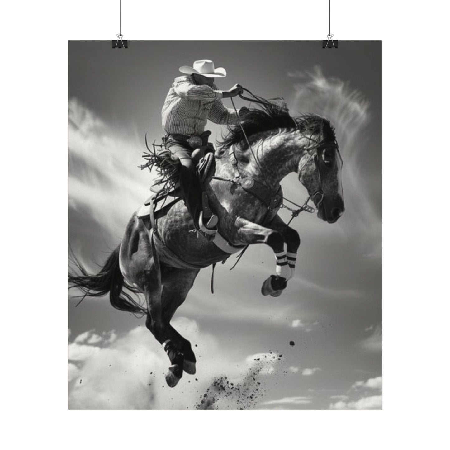 Rolling Thunder – Western Textured Watercolor Matte Posters