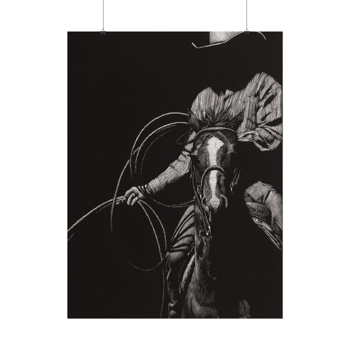 Lasso & Legacy – Western Textured Watercolor Matte Posters