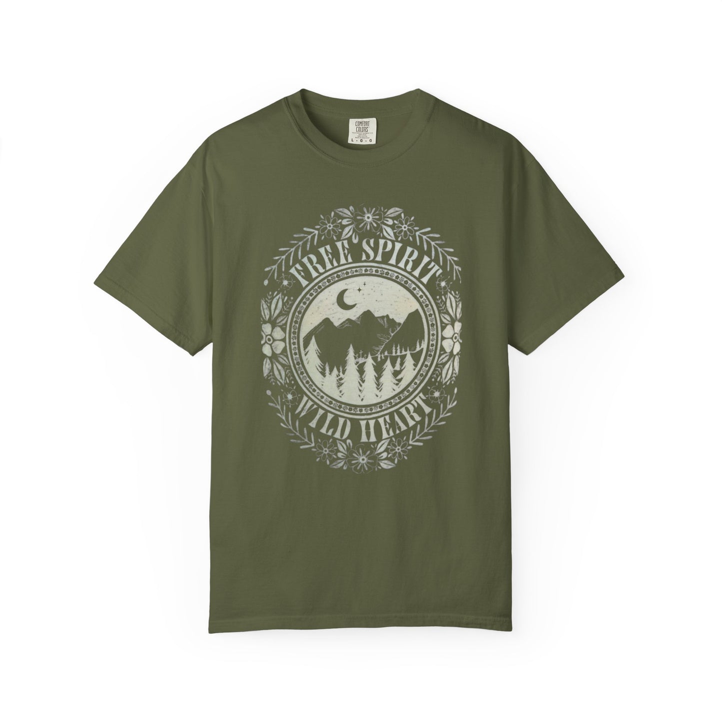 Free Spirit Wild Heart Unisex Garment-Dyed T-shirt, Boho Nature Tee, Camping Shirt, Adventure Apparel, Gift for Wilderness Lovers