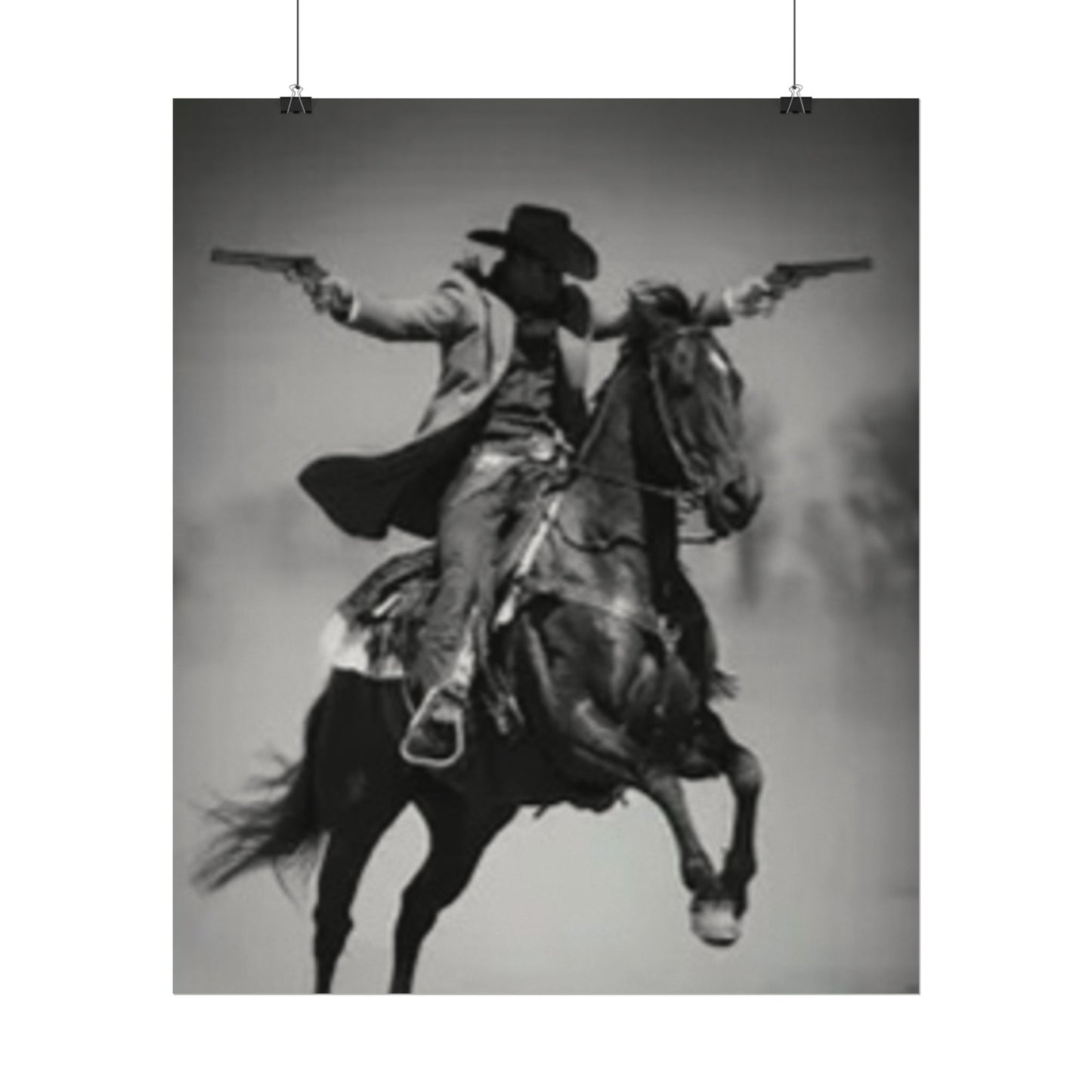 Smoke & Spurs – Western Textured Watercolor Matte Posters