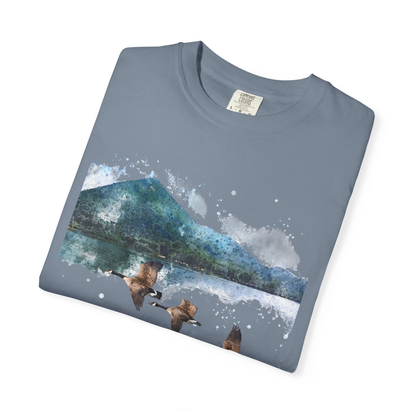 Geese Wildlife Adventure Tee Unisex Garment-Dyed T-shirt, Boho Nature Tee, Camping Shirt, Adventure Apparel, Gift for Wilderness Lovers