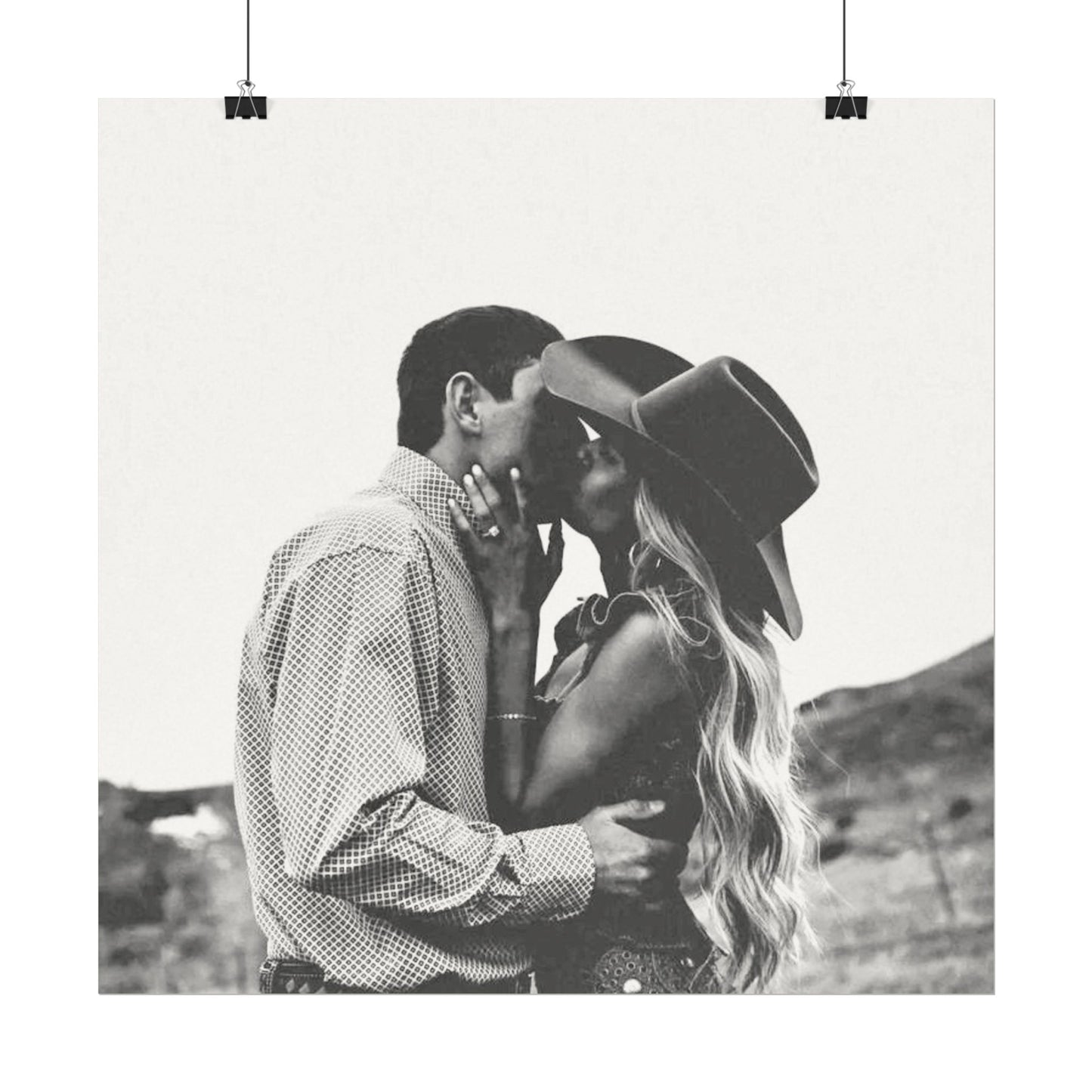 True Loves Kiss – Western Textured Watercolor Matte Posters