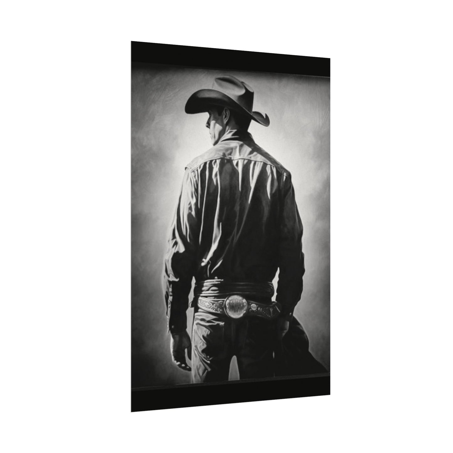 The Lone Rider – Western Textured Watercolor Matte Posters