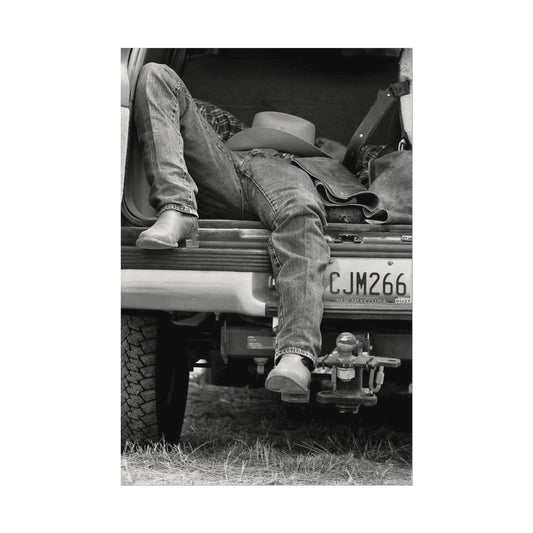 Leather & Stone Western Heritage Cowboy Textured Watercolor Matte Posters