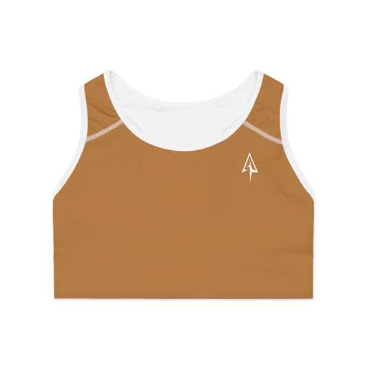 Arrow Ridge Camel Brown Stylish Sports Bra for Active Women, Workout Top, Gym Essential, Fitness Apparel, Athleisure Wear, Yoga Gear