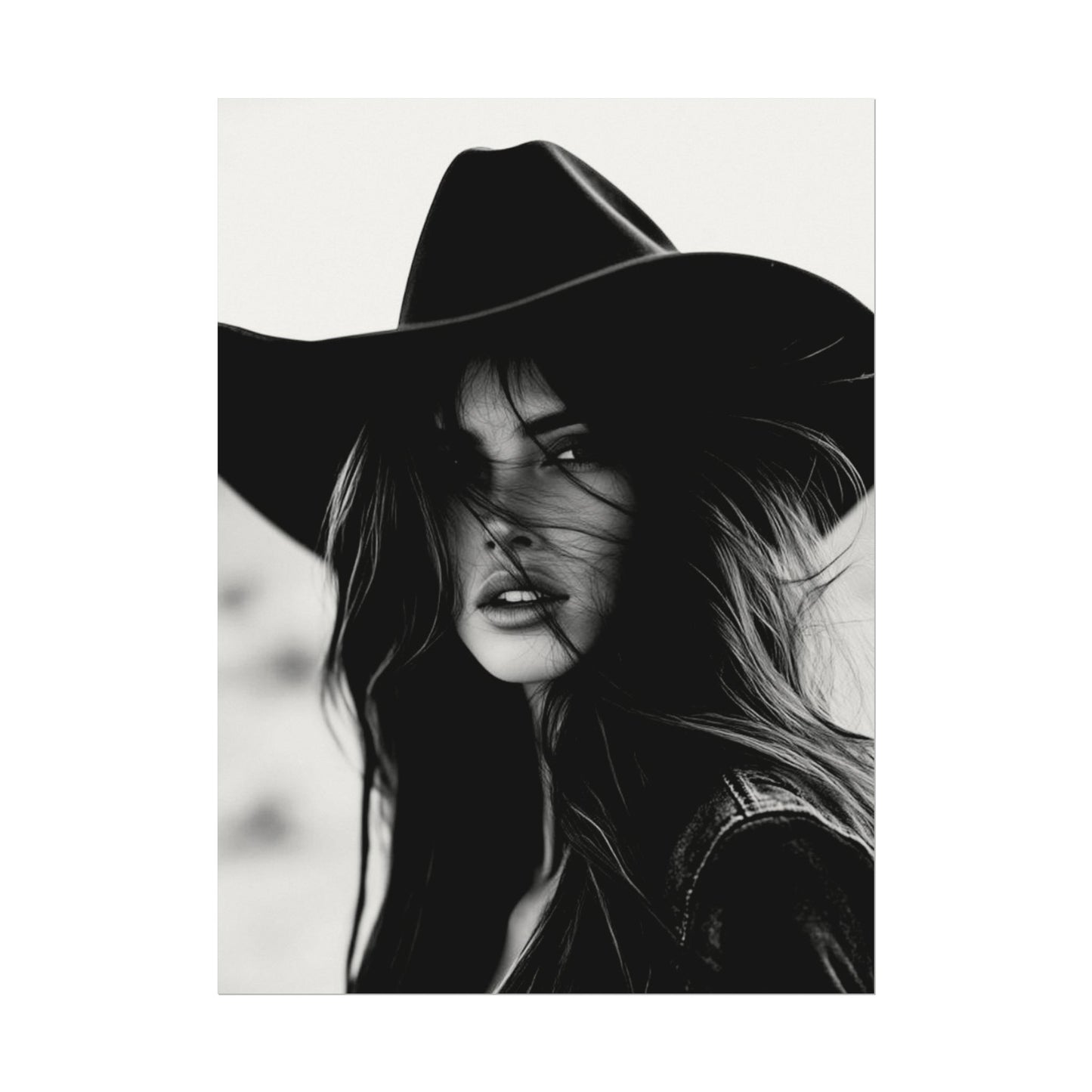 Smoldering Gaze – Western Textured Watercolor Matte Posters