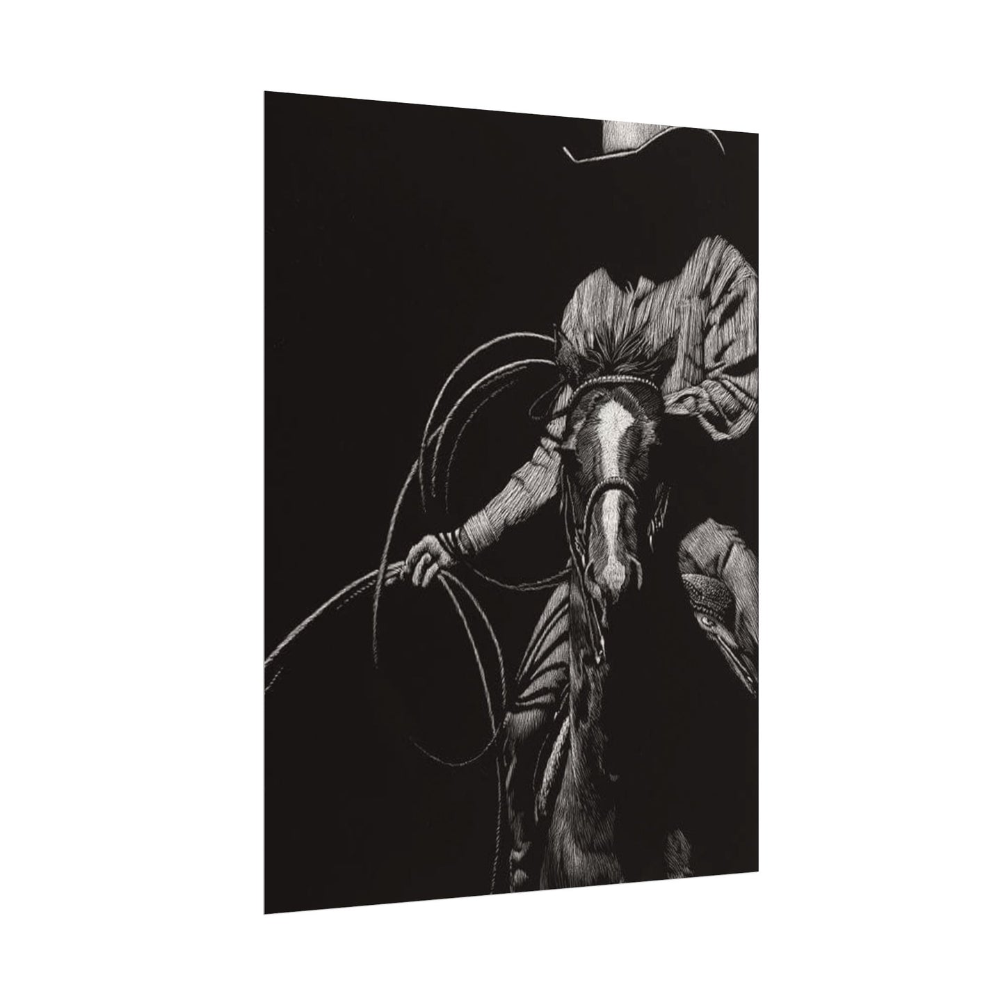 Lasso & Legacy – Western Textured Watercolor Matte Posters