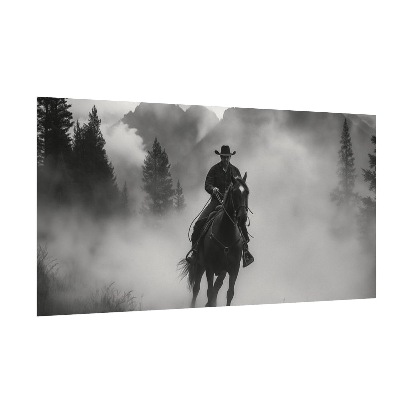 Storm Rider– Western Textured Watercolor Matte Posters