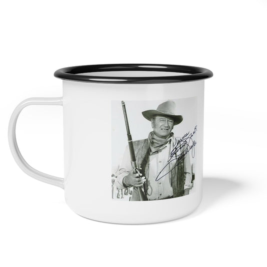 Vintage Enamel Camp Cup with Classic Cowboy Design, Perfect for Camping, Outdoor Adventures, Ranch Decor, Gift for Cowboy Fans