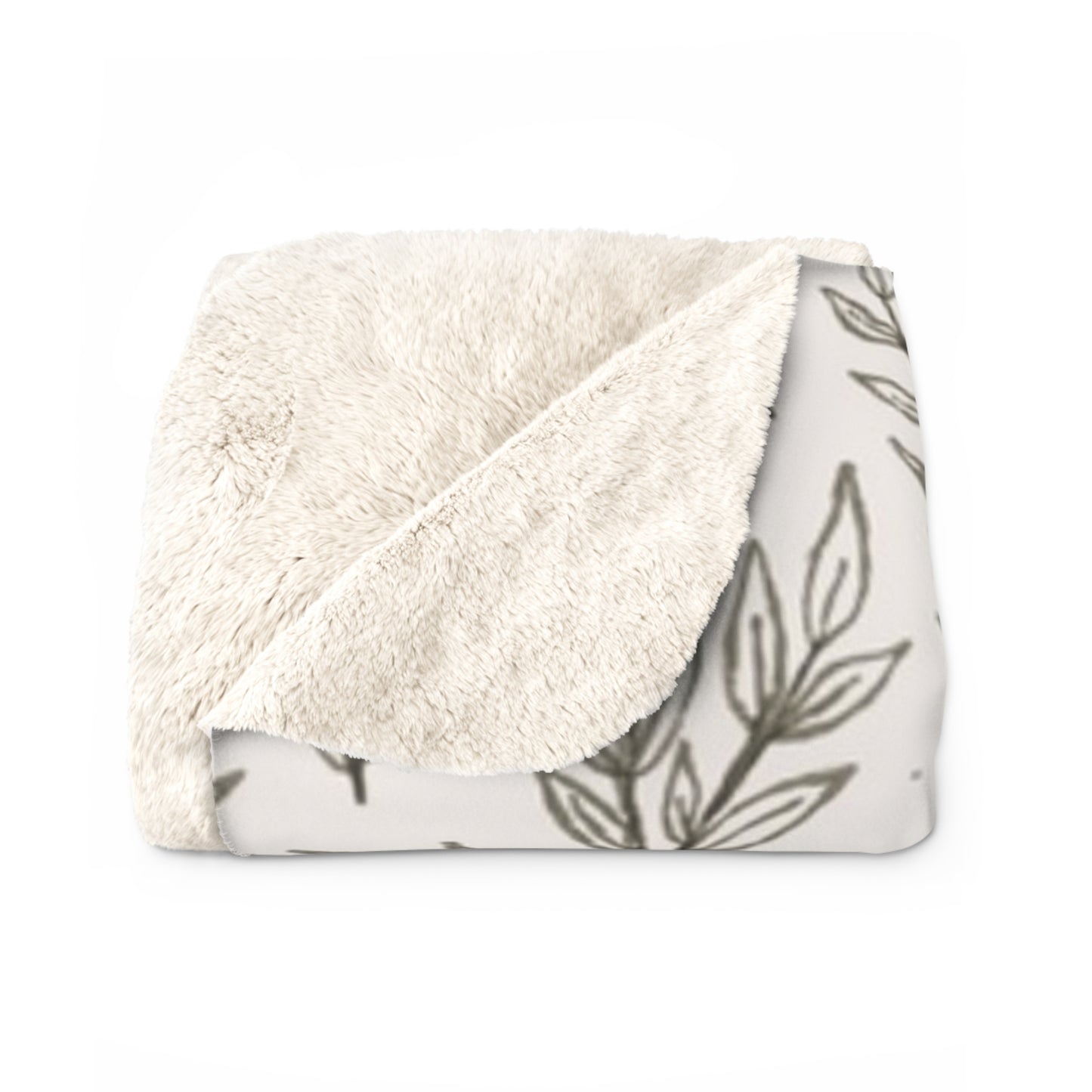 Wheat Field Sherpa Fleece Blanket with Botanical Print, Warm Throw for Couch, Farmhouse Decor, Perfect Gift for Home, Soft Plush Blanket