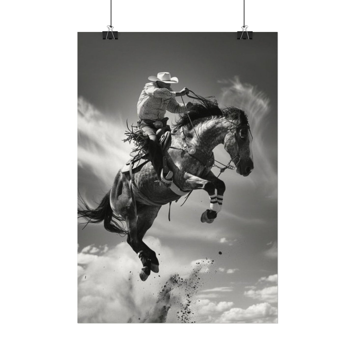 Rolling Thunder – Western Textured Watercolor Matte Posters