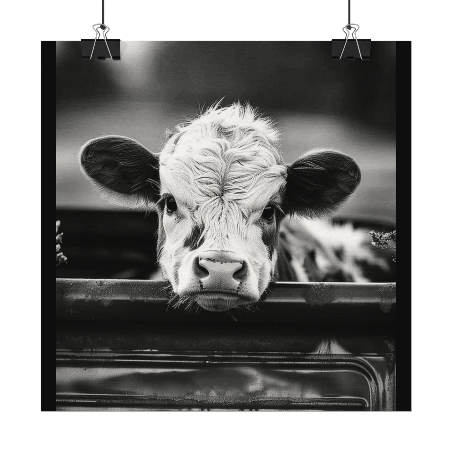Back Seat Bovine – Western Textured Watercolor Matte Posters