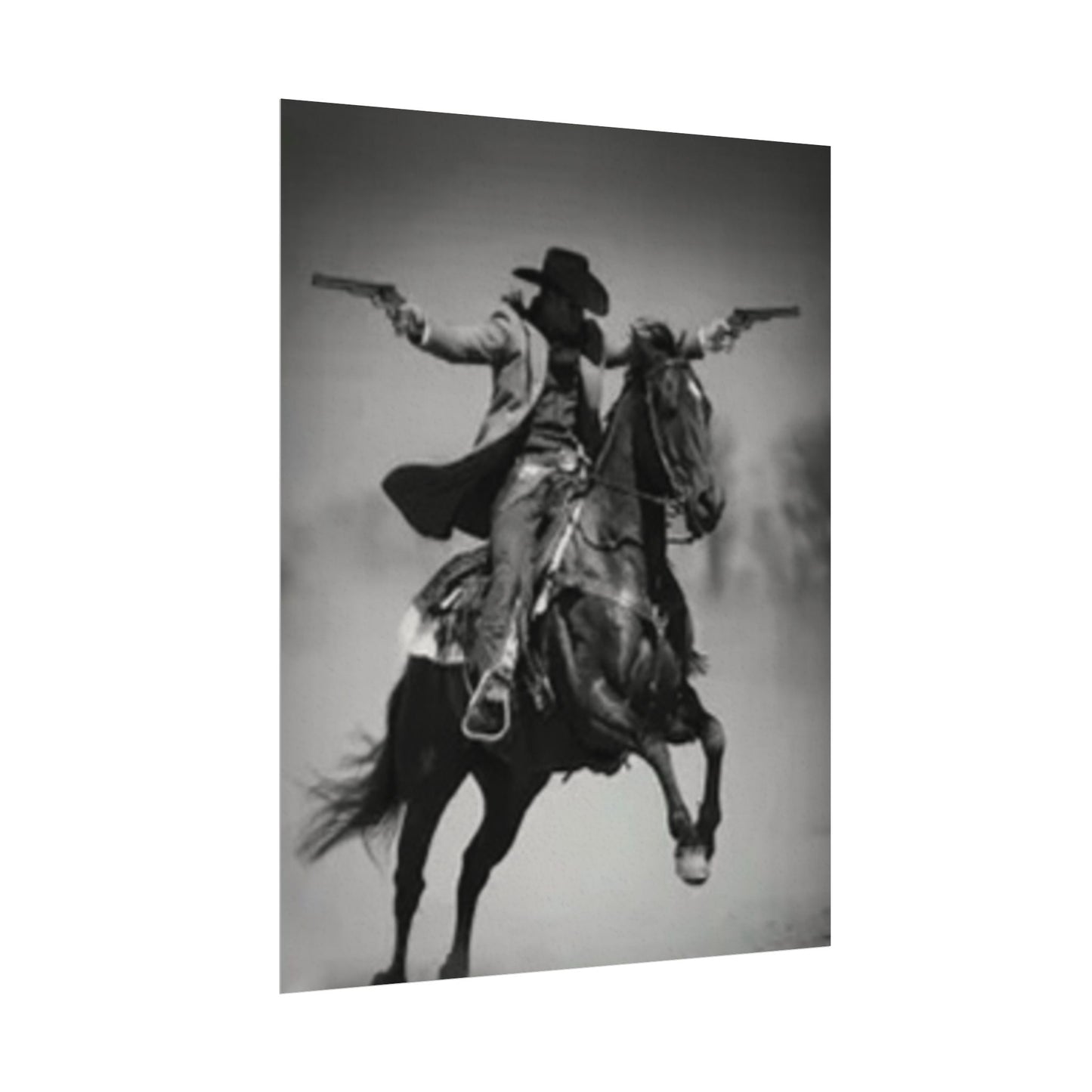 Smoke & Spurs – Western Textured Watercolor Matte Posters