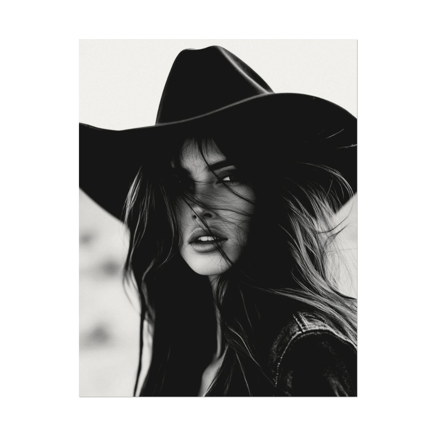 Smoldering Gaze – Western Textured Watercolor Matte Posters