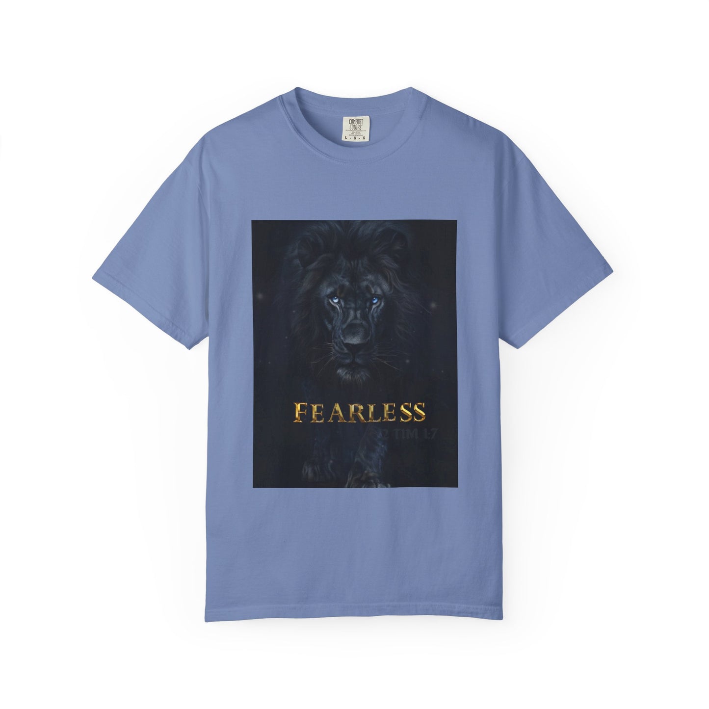 Fearless Lion Spiritual Unisex Garment-Dyed T-shirt, Bold Graphic Tee, Inspirational Apparel, Gifts for Animal Lovers, Motivational Fashion