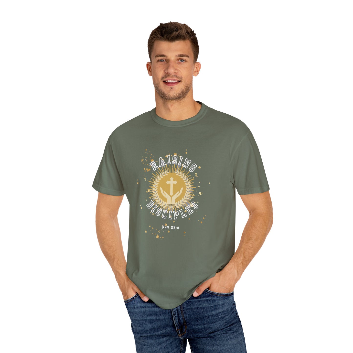 Spiritual Sunrise Unisex Garment-Dyed T-shirt, Faith-Based Apparel, Inspirational Gift, Casual Wear, Church Event, Everyday Comfort