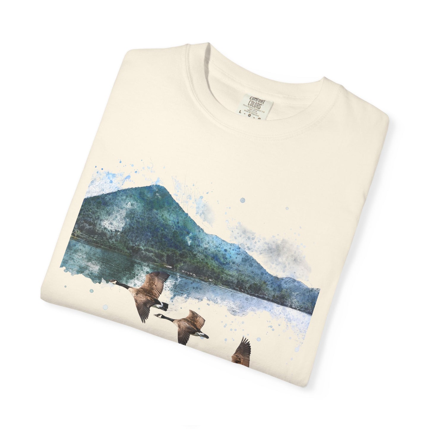 Geese Wildlife Adventure Tee Unisex Garment-Dyed T-shirt, Boho Nature Tee, Camping Shirt, Adventure Apparel, Gift for Wilderness Lovers