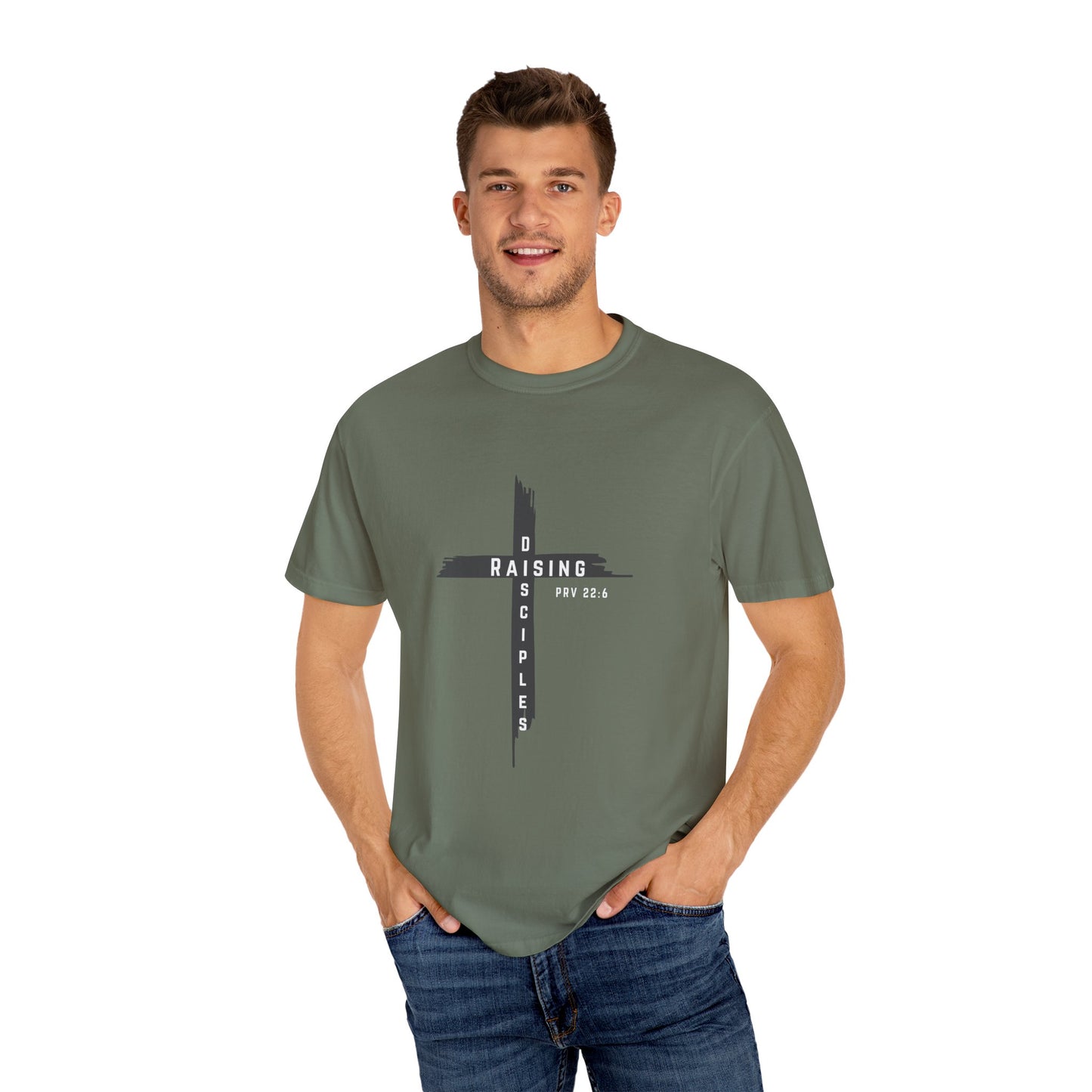 Raising Disciple Garment-Dyed T-Shirt for Faith Wear, Christian Apparel, Spiritual Gift, Youth Group Outfit, Church Merchandise,
