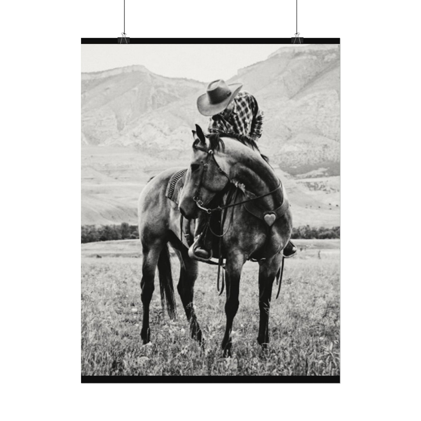 Love In The Saddle – Western Textured Watercolor Matte Posters