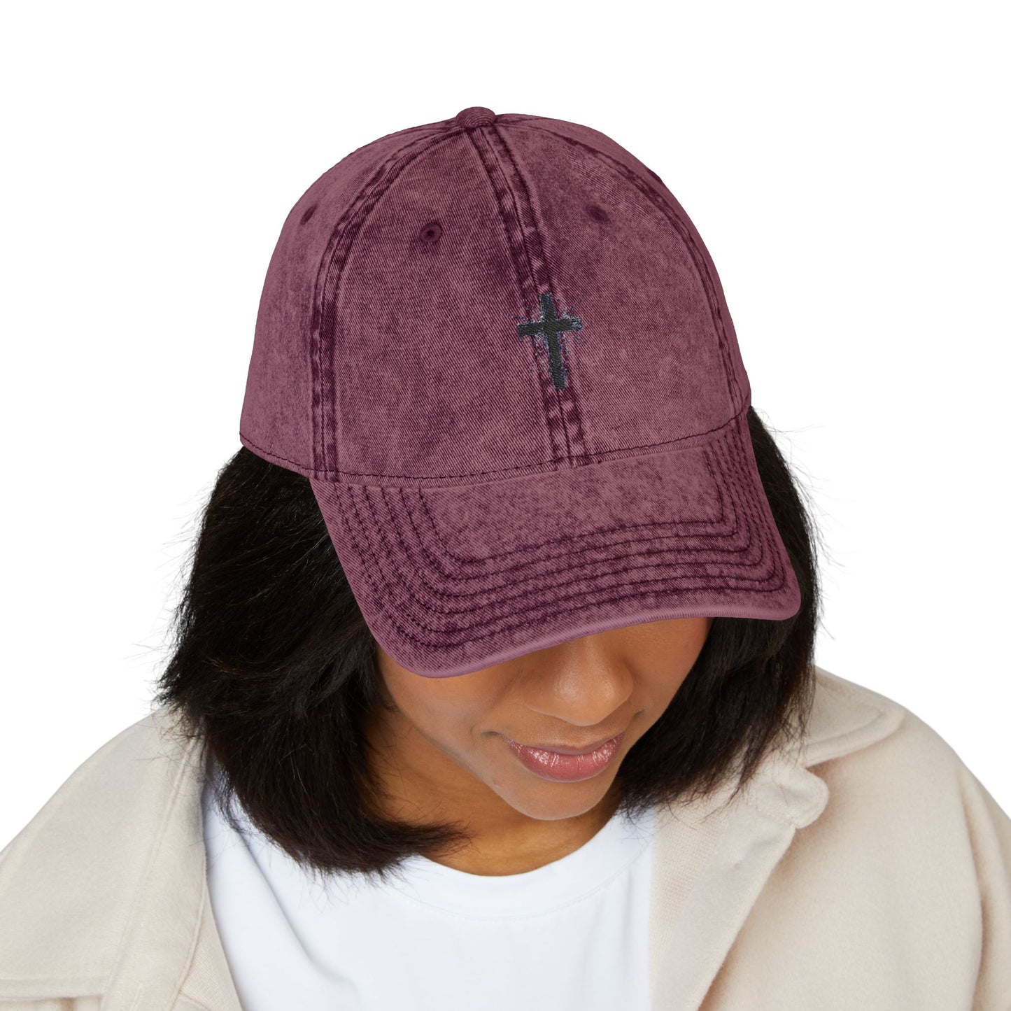 Cross Cap | Retro Embroidered Hat, Spiritual Gifts, Gifts for Everyone,  Christian