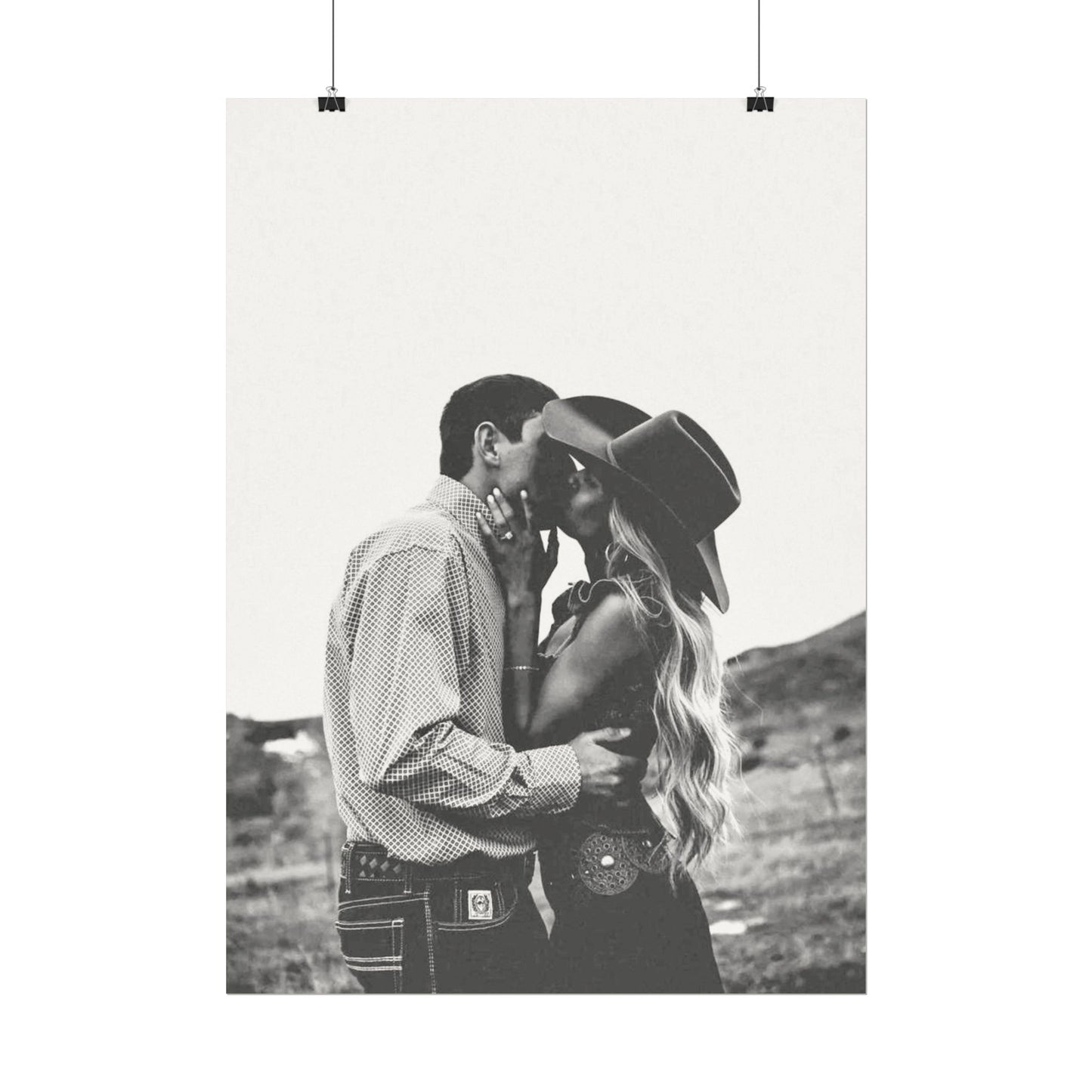 True Loves Kiss – Western Textured Watercolor Matte Posters