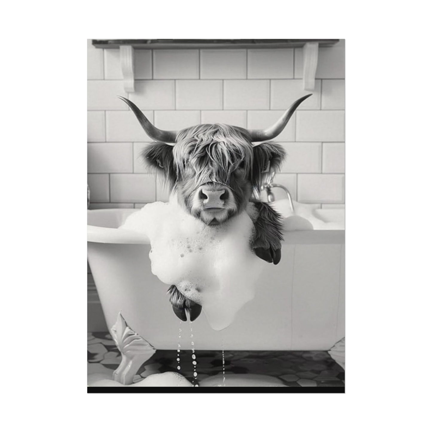 Hoofs & Suds – Western Textured Watercolor Matte Posters