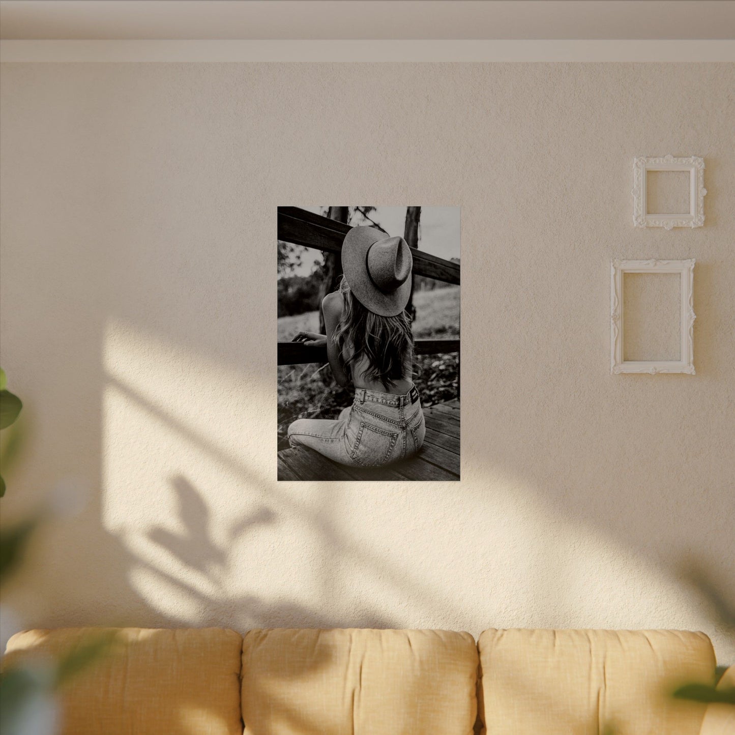 Babys Got Her Blue Jeans On – Western Textured Watercolor Matte Posters