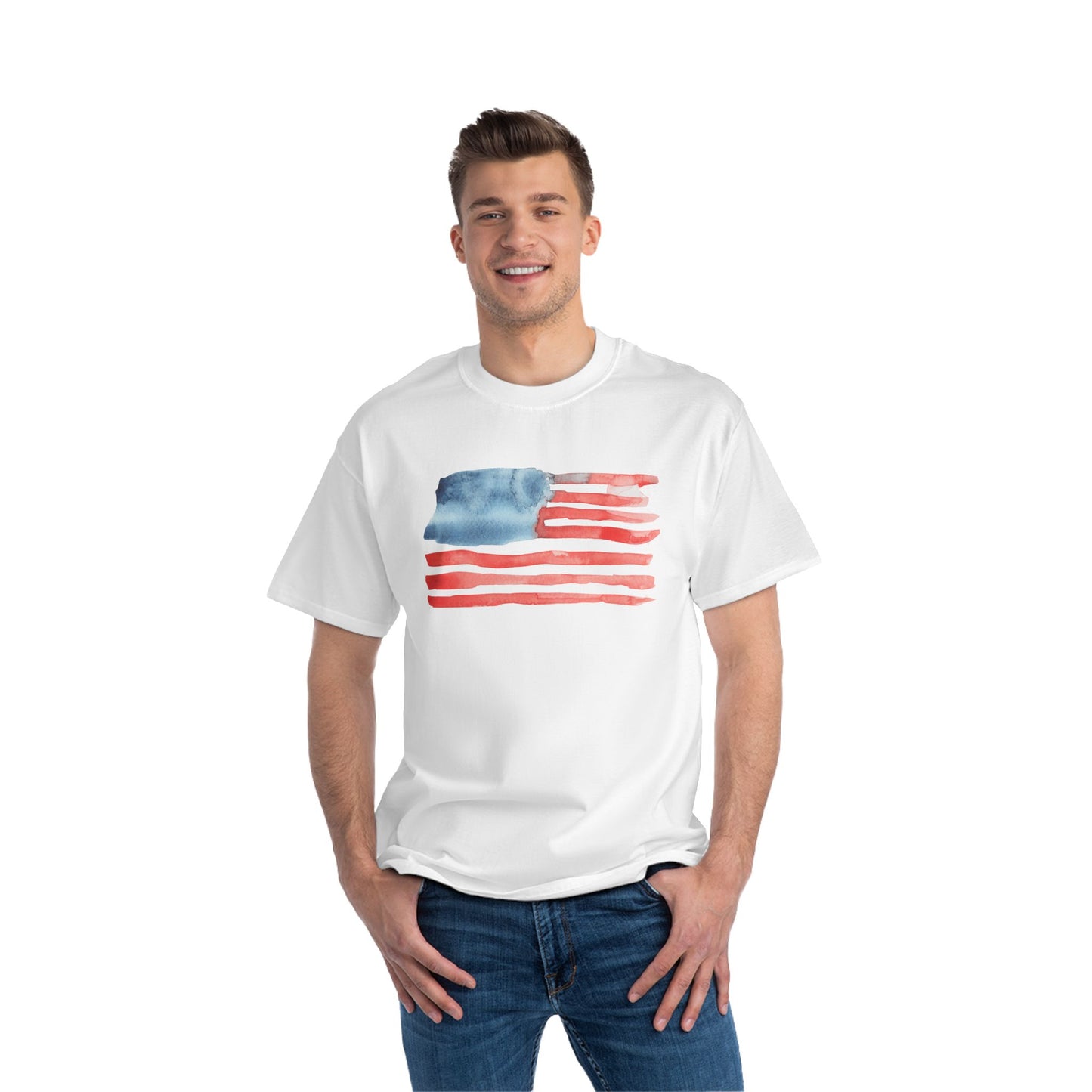 Water Color American Flag T-Shirt | America 1776 Design, Fourth of July Shirt, Independence Day Tee, Memorial Day Top, Gift for Veterans