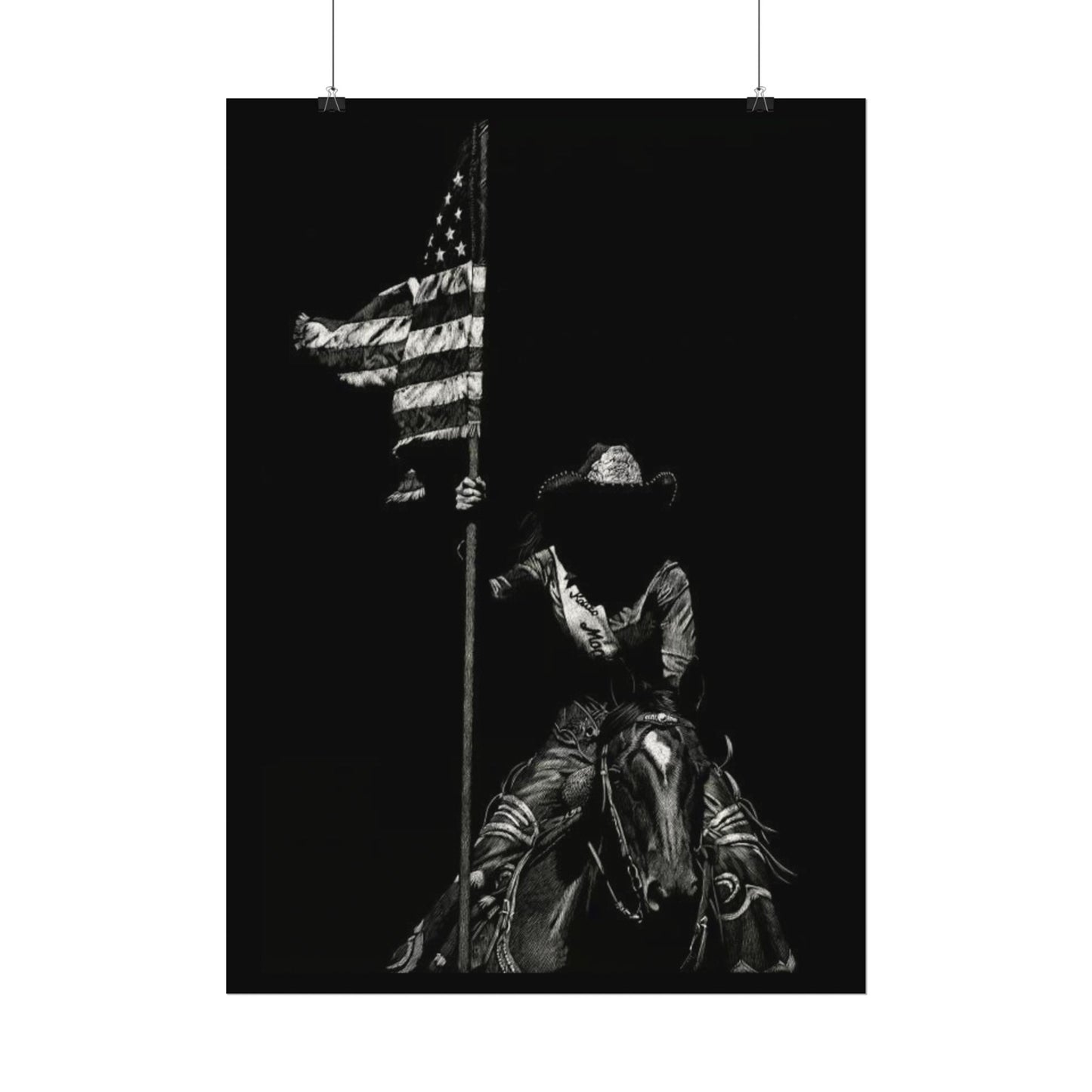 Star Spangled Elegance – Western Textured Watercolor Matte Posters