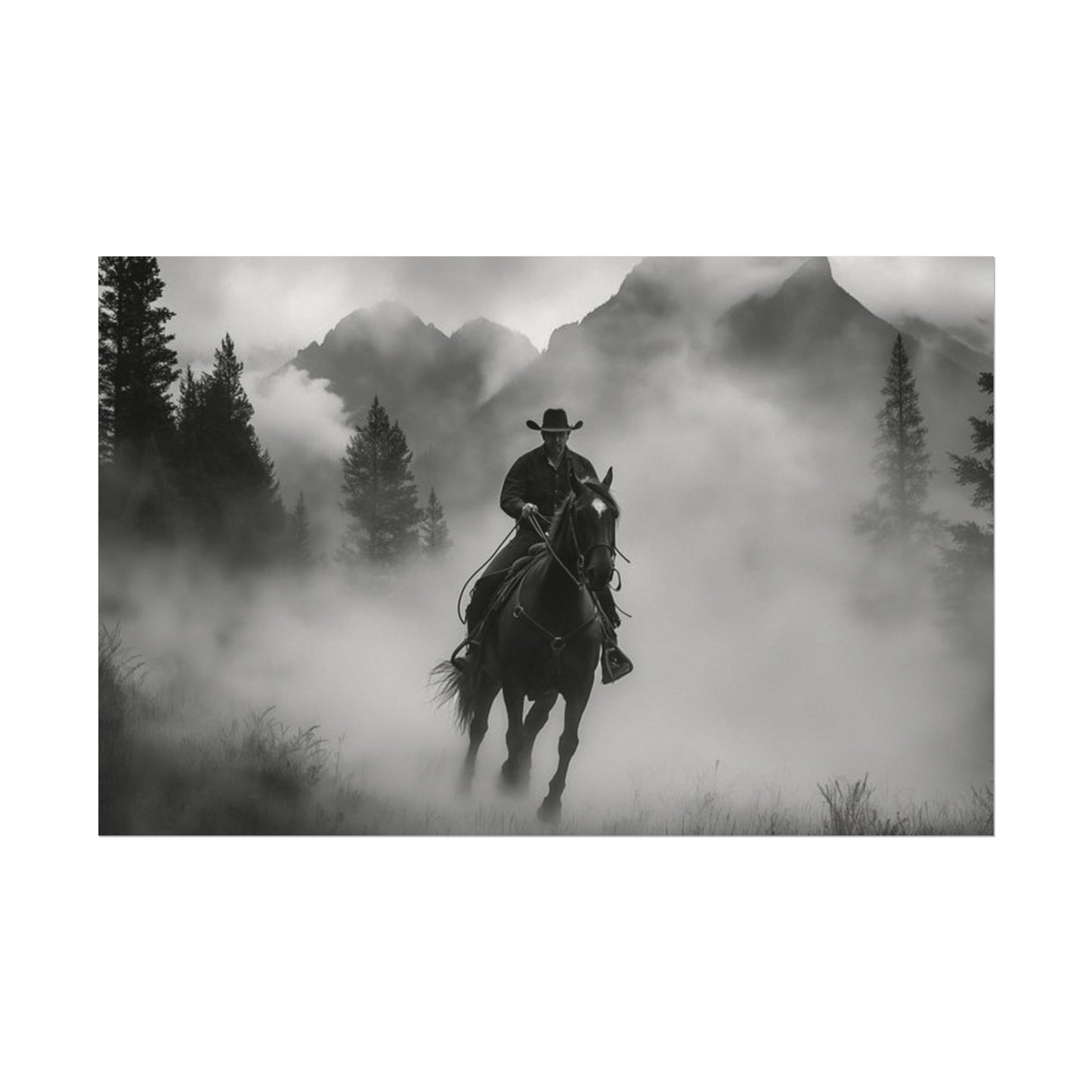 Storm Rider– Western Textured Watercolor Matte Posters