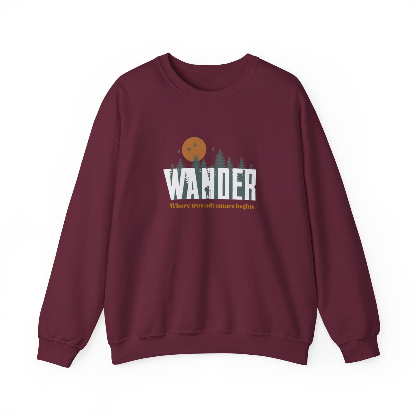 Wander Crewneck Sweatshirt - Cozy Adventure Sweater for Nature Lovers, Perfect for Camping, Travel, Gifts