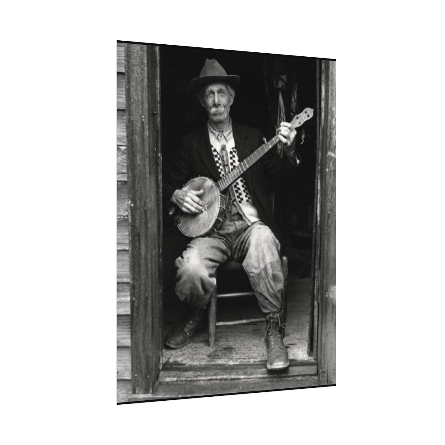 Strings In The Still – Western Textured Watercolor Matte Posters