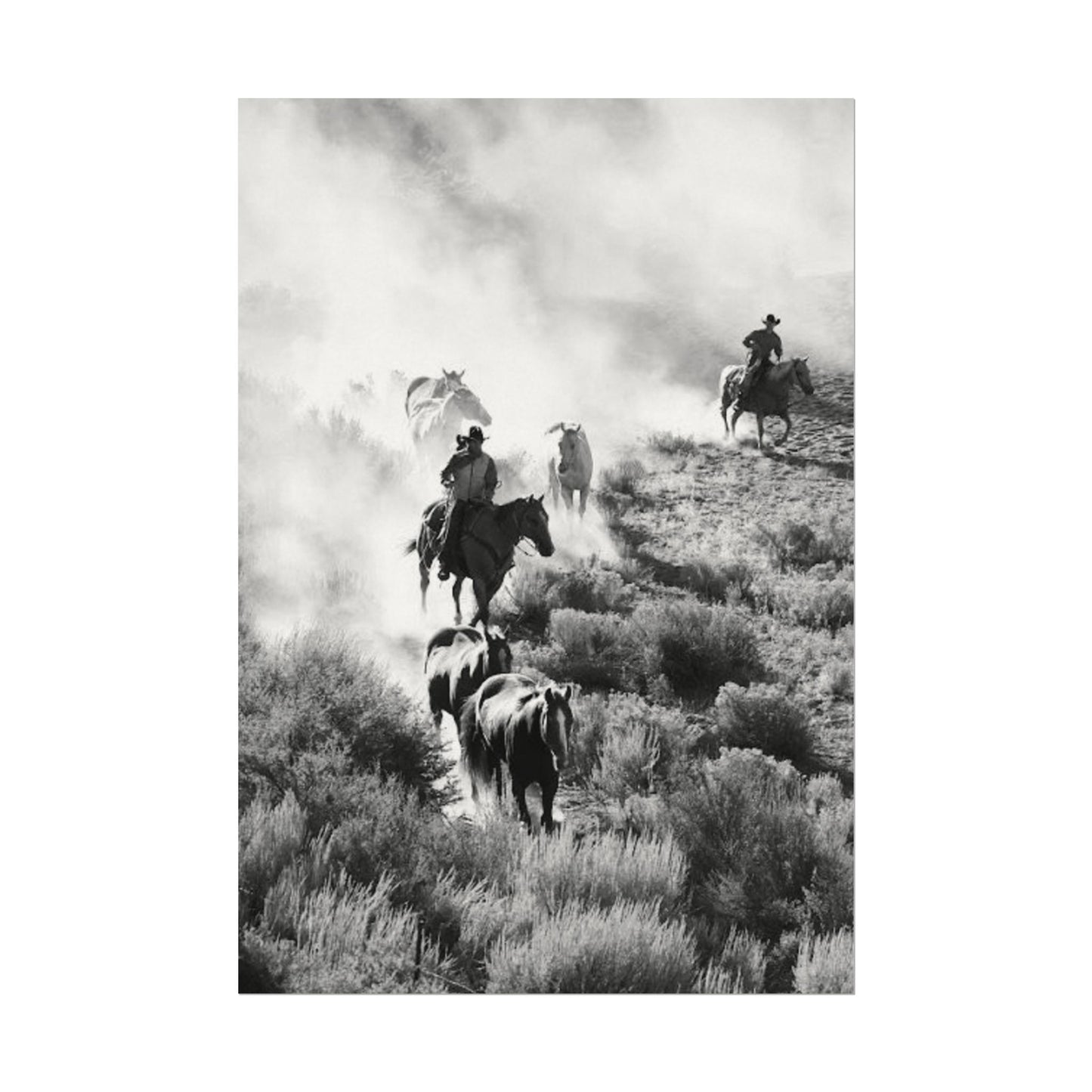 The Dusty Range – Western Textured Watercolor Matte Posters
