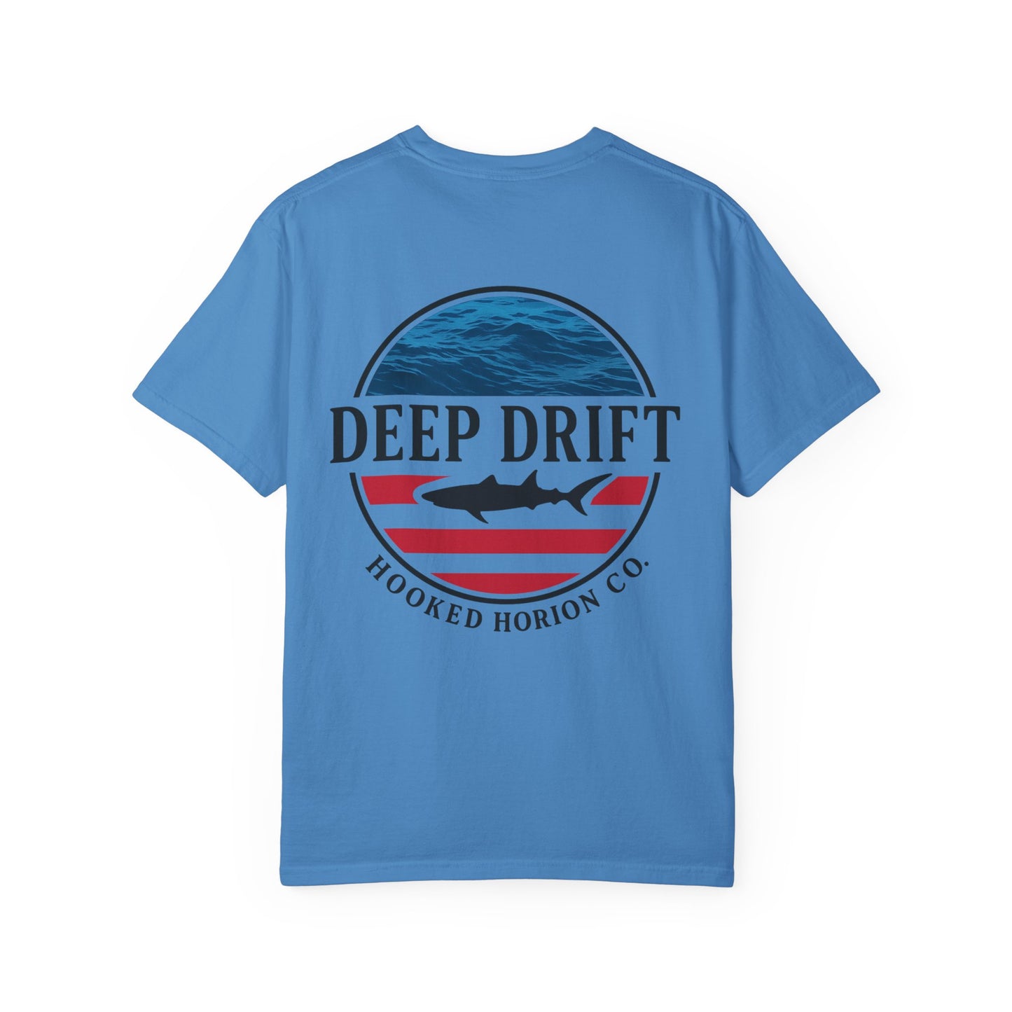 USA Deep Drift Fishing T-Shirt - RED, WHITE & BLUE Fishing Tee for Angler Lovers, Shark Lovers, Ocean Tee