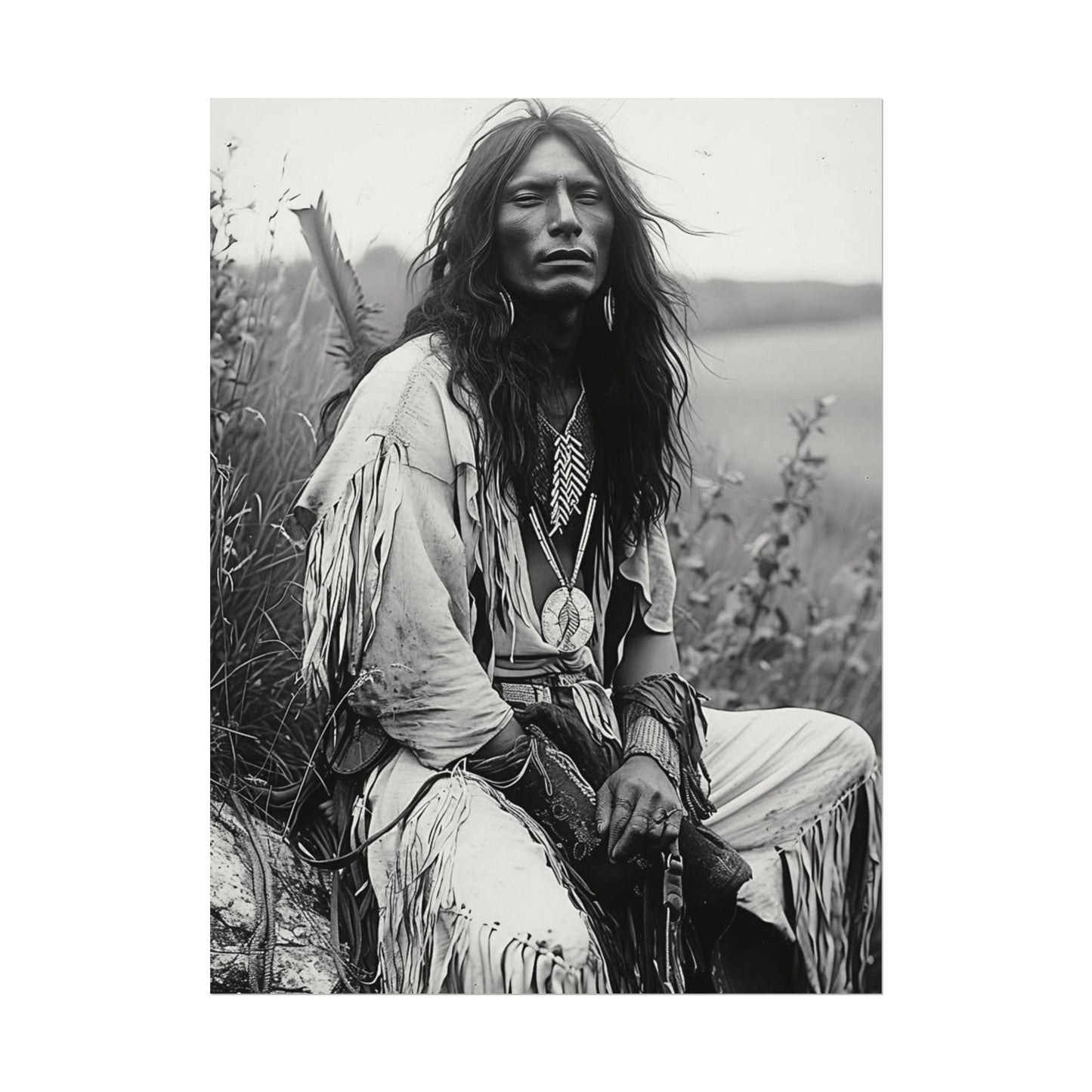 Mother Earths Guardian – Western Textured Watercolor Matte Posters