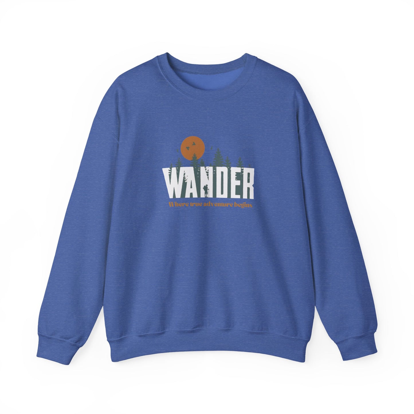 Wander Crewneck Sweatshirt - Cozy Adventure Sweater for Nature Lovers, Perfect for Camping, Travel, Gifts