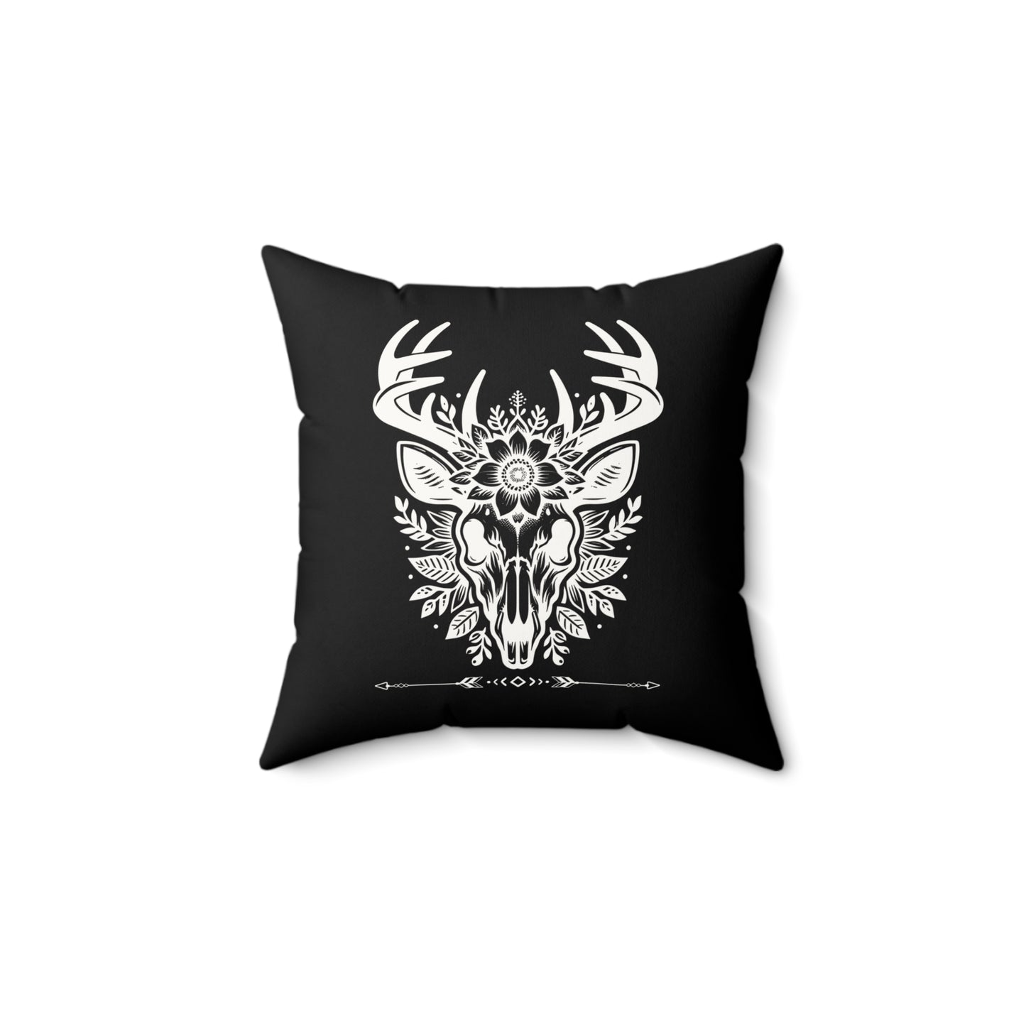 2 in 1 Deer & Moth Happy Halloween Throw Pillow, Cozy Faux Suede, Seasonal Decor, Halloween, Unique Gift Idea