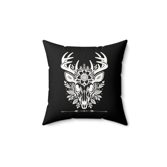 2 in 1 Deer & Moth Happy Halloween Throw Pillow, Cozy Faux Suede, Seasonal Decor, Halloween, Unique Gift Idea