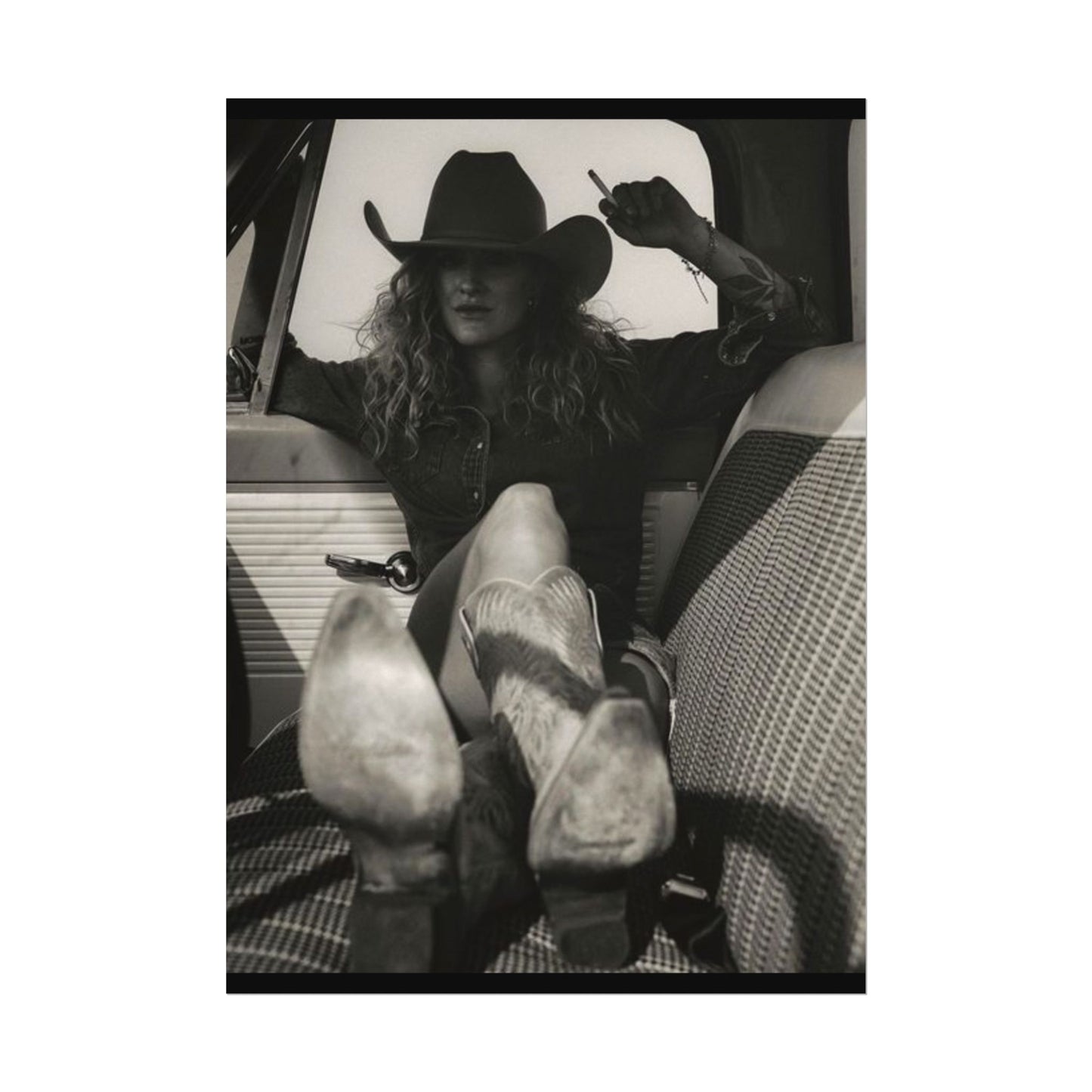 Whiskey Kissed Trouble – Western Textured Watercolor Matte Posters