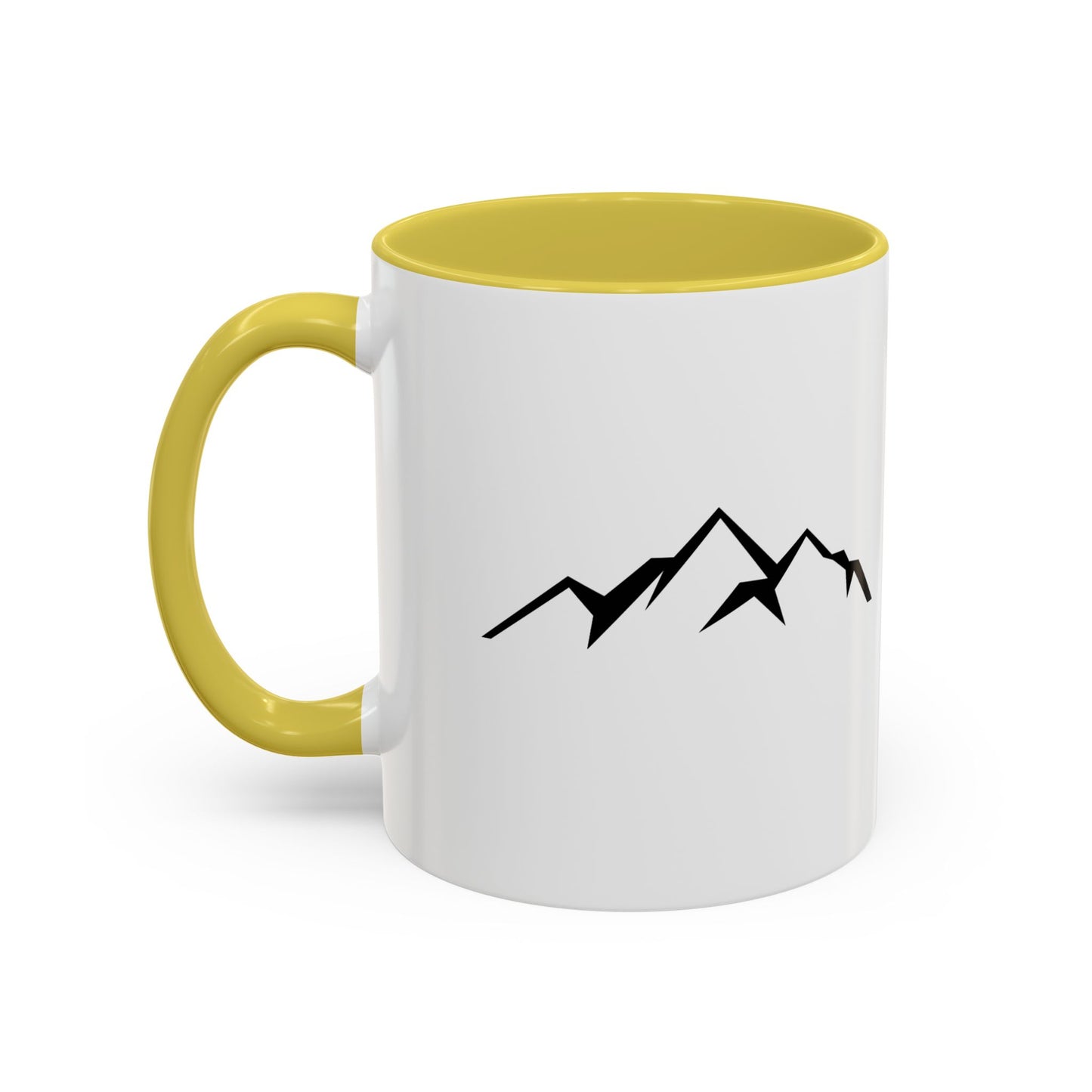 Mountain Range Black Handle Mug, Colorful Coffee Cup, Gift for Adventurers, Hiking Lover's Mug, Customizable Tea Mug, Perfect for Morning