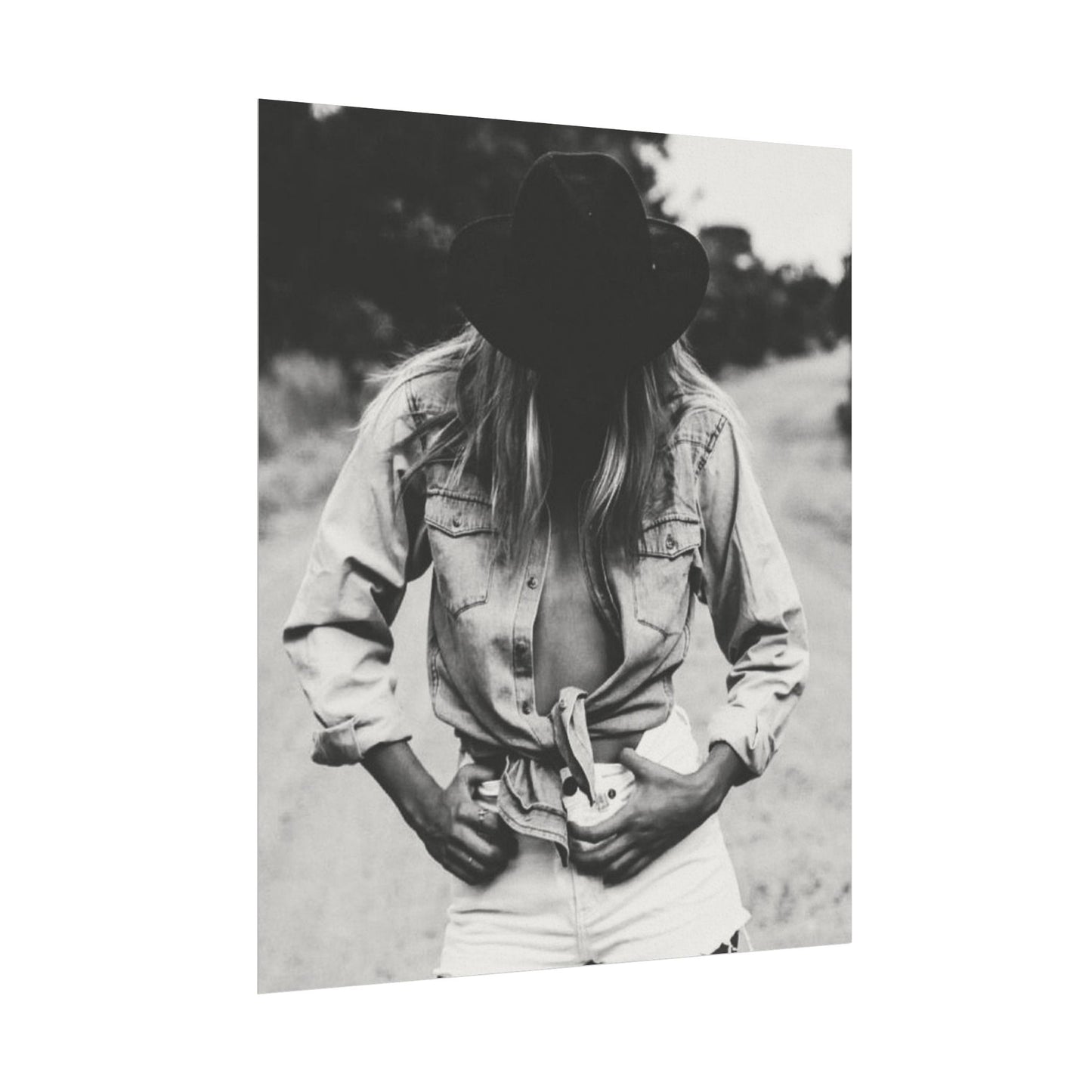 Denim Dreamer– Western Textured Watercolor Matte Posters