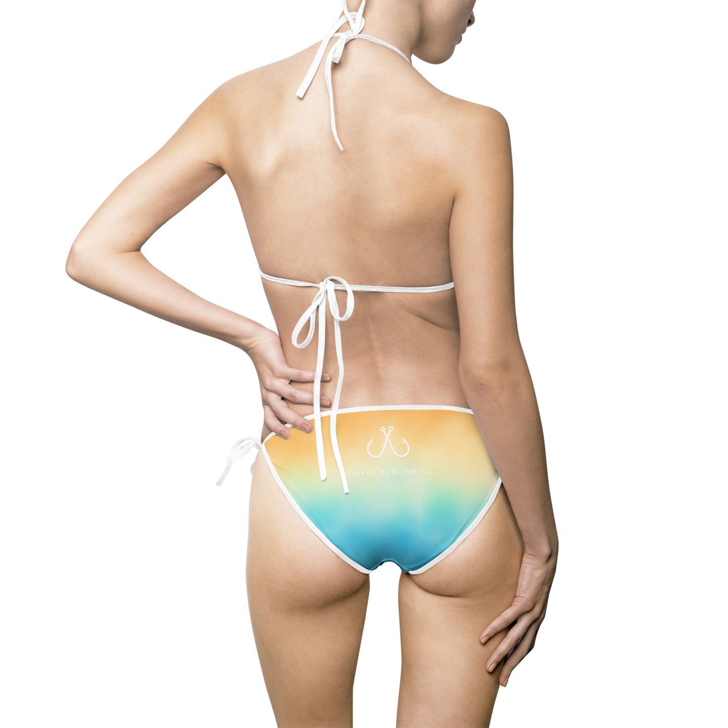 Orange To Blue Ombre Women’s Bikini Swimsuit, Summer Beachwear, Swimwear for Vacations, Pool Parties, Tropical Getaways